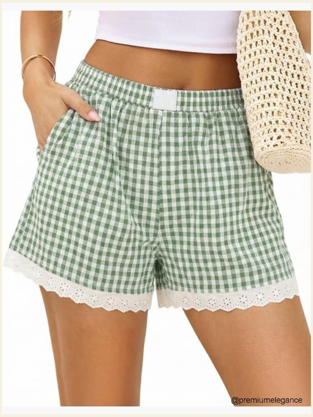 Womens Cotton Pajama Shorts Boxer with Pockets Lace Ruffle Summer Lounge